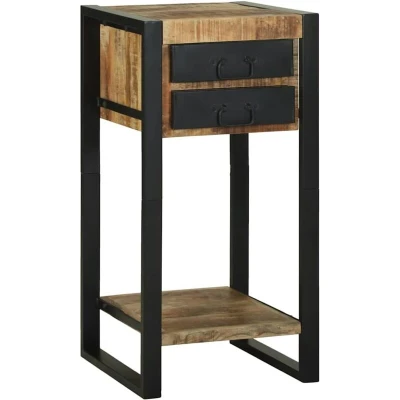 Image of vidaXL Telephone Stand 40x40x80 cm Solid Rough Wood Mango