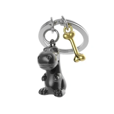Image of O meta[l]morphose METALMORPHOSE T Rex &amp; Bone Key Ring MTM225 01, Black, One Size, size