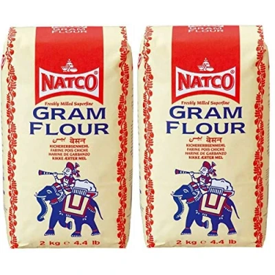 Image of 2 x 2kg Natco Gram Flour Besan Chickpeas for Pakoras Onion Bhajis