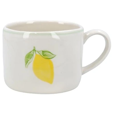 Image of Gisela Graham Ceramic Lemon Design Mug, Hand Painted