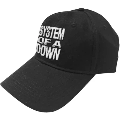 Image of System Of A Down Baseball Cap Stacked Band Logo Official Black Unisex One Size