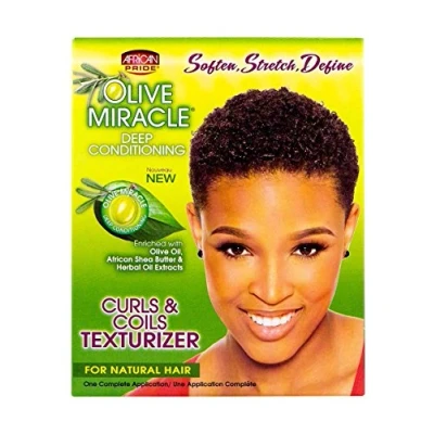 Image of African Pride Olive Miracle Curls &amp; Coils Texturizer 1 Kit