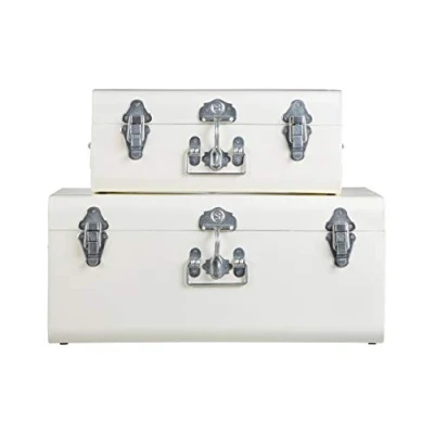 Image of Premier Housewares Storage Trunks Set of 2, Ivory