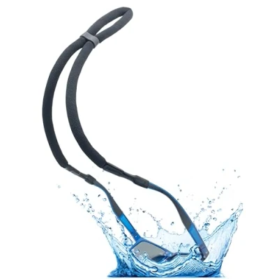 Image of STANDWERK® Floating Sunglasses Strap [Premium] Sports Retainer Water Eyewear for Sailing, Surfing and More, black