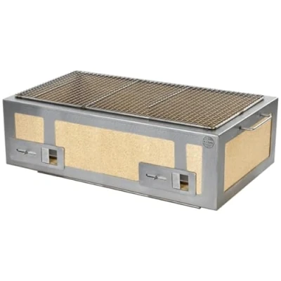 Image of Kasai Japanese Grills, Extra Long Konro Grill with Stainless Steel Frame, British Made in Partnership Tommy Banks, Size for 8 10 People