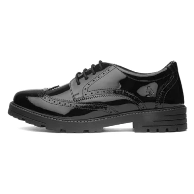 Image of Hush Puppies Girls Maxine Patent Senior Shoe, Black, 4 UK