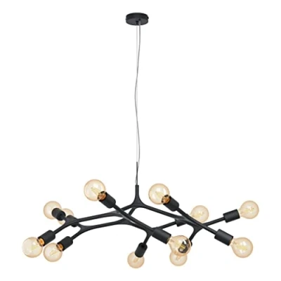 Image of Eglo Lighting Bocadella 12 Lamp Multi Arm Pendant Ceiling Light Black