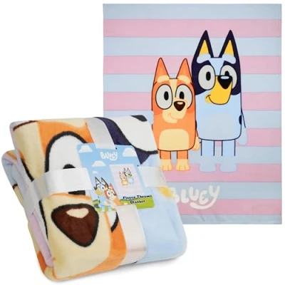 Image of Bluey Fleece Bed Blanket for Kids Super Soft Throws 150 x 130cm Warm Sofa Throw, Gifts