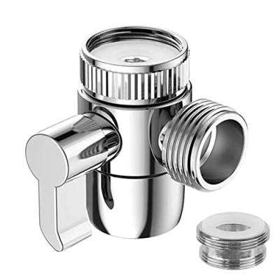 Image of Shower Diverter Valve 3 Way Kitchen Tap Brass Sink Faucet Splitter M22 X M24 Adapter Replacement Part for Bathroom Bathtub