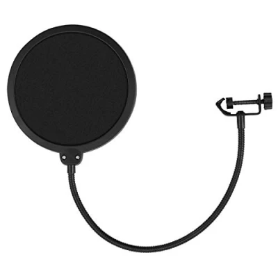 Image of TIGER MSA21 BK Microphone Pop Filter Double Layer Sound Shield 360 Degree Flexible Gooseneck for Blue Yeti, AKG, Samson, Audio Technica and Focusrite Mics