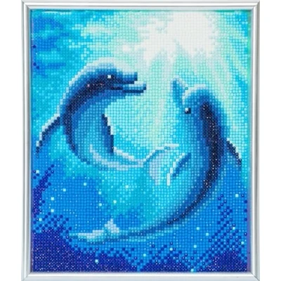 Image of Craft Buddy Crystal Art Dolphin Dance 21 x 25cm Picture Frame Kit CAM 12