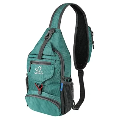 Image of Waterfly Packable Small Crossbody Sling Backpack Foldable Shoulder Chest Bag Daypack for Hiking Traveling Men Women