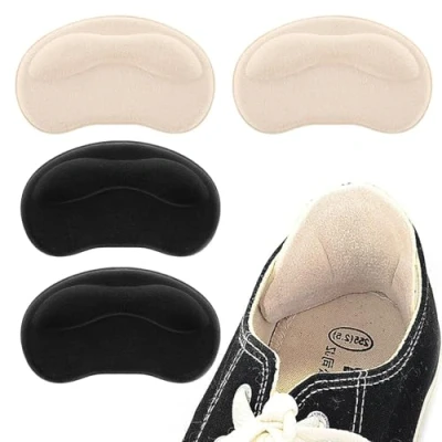 Image of 2 Pair Heel Cushion Pads, Shoe Grips Back of Inserts, Self Adhesive Anti Blister Liners Protectors Reusable Guards Liners, Improve Fit