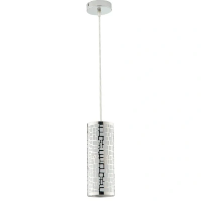 Image of MAYA Slim Pendant Ceiling Light Chrome 10x27cm