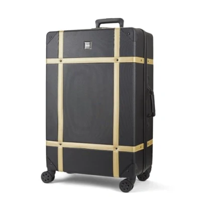 Image of Infinity Leather Unisex Hard Shell Luggage Suitcase Trunk Cabin Travel Bags Gold Lace Size Large