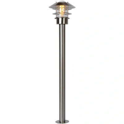 Image of Zico Cottage Bollard Lamp post Outdoor Ø 21,8cm 1xE27 IP44 Satin Chrome