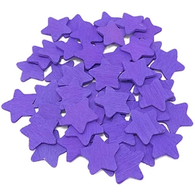 Image of Purple 18mm Stars Wooden Shabby Chic Craft Scrapbook Vintage Wood Star (100)