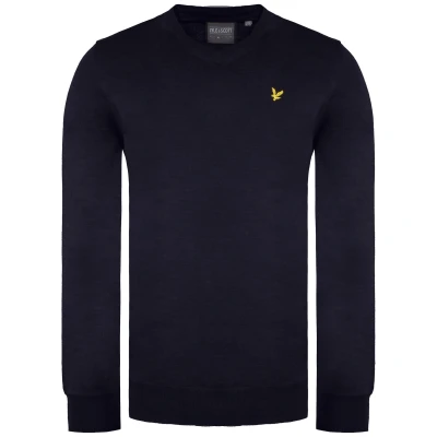Image of Lyle &amp; Scott Mens Golf V Neck Sweater Plum Wine M