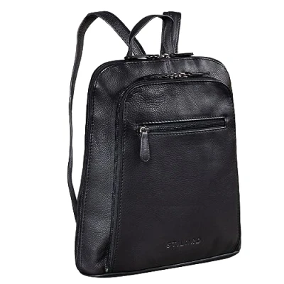 Image of STILORD &#039;May&#039; Ladies Backpack Small Leather Vintage City Daypack Shopping Womens Women Citybackpack Real Leather, Colour:Black