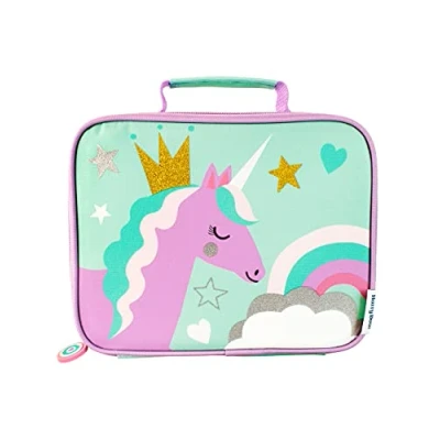 Image of Harry Bear Girls Princess Unicorn Lunch Bag Kids School Box Multicolour One Size