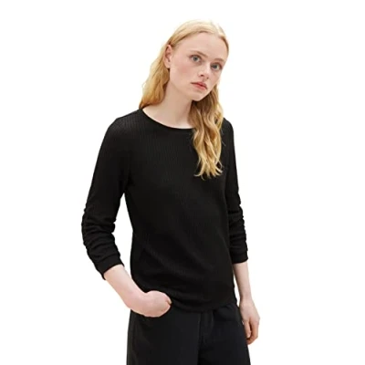 Image of TOM TAILOR Denim Women&#039;s 1039822 Sweatshirt, 14482 deep Black, L