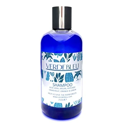 Image of Verdebleu 99% Natural Shampoo Aloe Vera, Argan, Avocado, Citrus. No Sulfates/Parabens, pH 5.5, Sensitive Skin. We Donate 5% of Profit to Save the Rainforest. 250ml