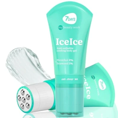 Image of 7Days Anti Cellulite Cooling Body Gel, Korean Skincare with Massage Roller for Women, Moisturizes Skin, Burning Up Fat Traps, Smoothing Skin Relief.