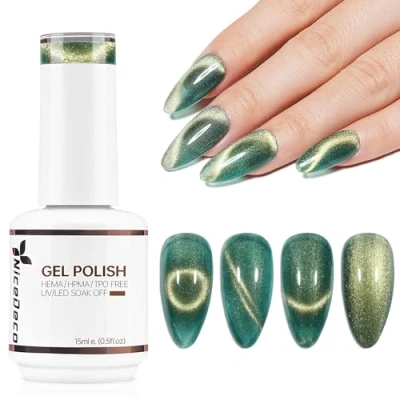 Image of Nicedeco Cat Eye Gel Nail Polish, 15ML UV/LED Soak Off Hema free, Cruelty Vegan, Art Manicure Pedicure, Salon &amp; Home Use Long Lasting Easy to Apply 312