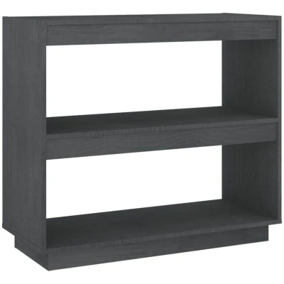 Image of vidaXL Book Cabinet Grey 80x35x71 cm Solid Pinewood