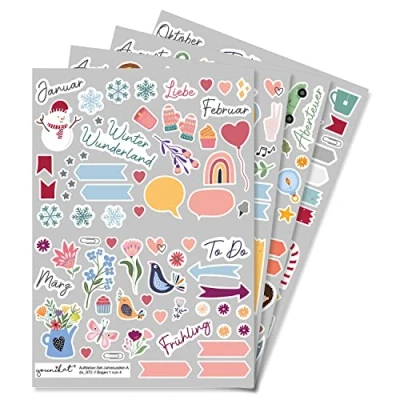 Image of Sticker Set Seasons I 229 Stickers DIY Scrapbooking Pack for Designing Scrapbook Bullet Journal Accessories Photo Album Children Adults Occasions dv_970