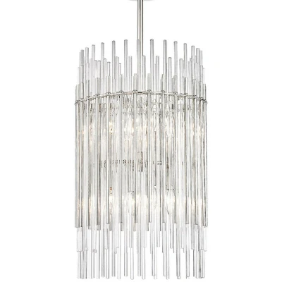 Image of Wallis 8 Light Pendant Polished Nickel, Glass