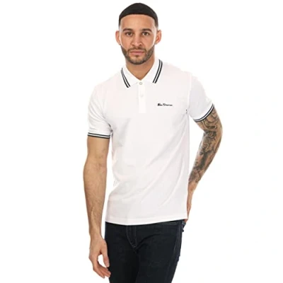 Image of Ben Sherman Men&#039;s Twin Tipped Polo Shirt in White