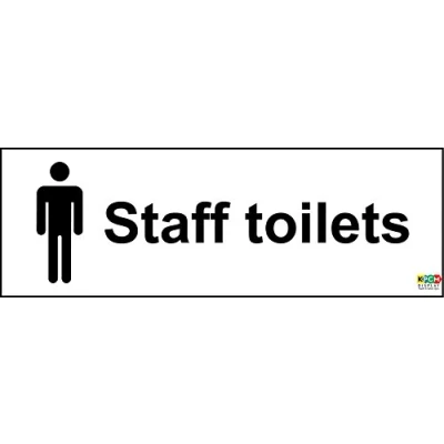 Image of Male Staff Toilets Sign Self Adhesive Sticker 300mm x 100mm