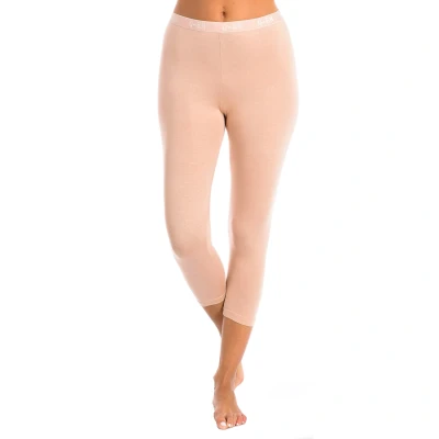 Image of Kisses&amp;Love Womens Bamboo Q EN Low Rise Leggings with trim on the contours 804 woman Beige Size 2XL
