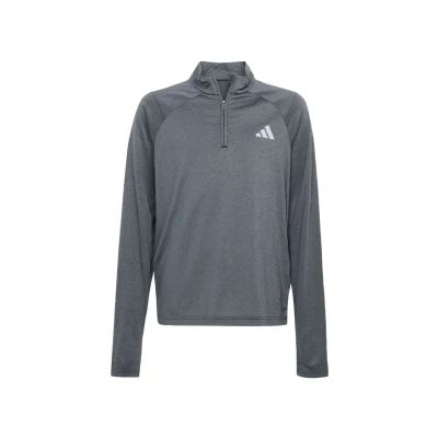 Image of adidas Unisex Kids GOTO PZ 1/4 Zip Longsleeve TEE, Black/Grey Three/Reflective Silver, 7 8 Years