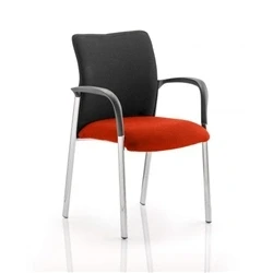 Image of Academy Black Fabric Back Pimento Colour Seat With Arms KCUP0028