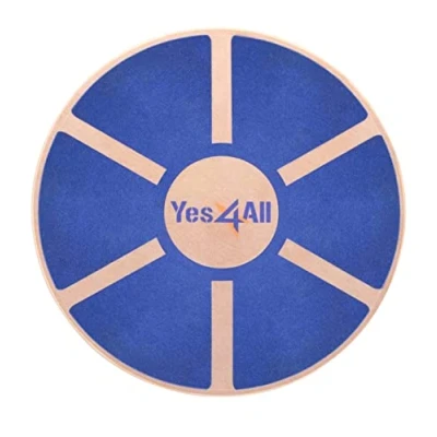 Image of Yes4All L6CJ Wooden Wobble Balance Board Exercise Stability Trainer 40 cm Diameter Blue, 15.75&quot;