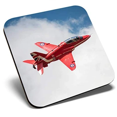 Image of Great Single Coaster Square Red Arrows Plane RAF Glossy Quality Coasters Tabletop Protection for Any Table Type #14551
