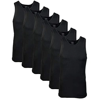 Image of Gildan Men&#039;s A Shirts Tanks Multipack Underwear, Black (6 Pack), XXL (Pack of 6)