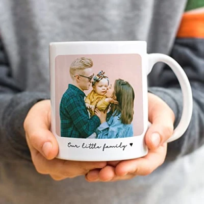 Image of EKAM Personalised Mug, Printed with Your Photo and Text, Customised Gift for Mum, Dad, Kids or Girls, Custom Picture Stylish Name, Tea Coffee Mug (11oz)
