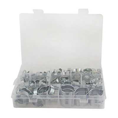 Image of Double Ear Pipe Tube Clips Clamps Hose Fuel Clamp Hydraulic 175pcs 5 27mm