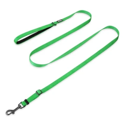 Image of Hyhug Pets Premium Upgraded Adjustable Between 4 Feet and 6 Lead with Strong Nylon Super Soft Neoprene lined Handle for Small Dogs .(Small, Lime Green)