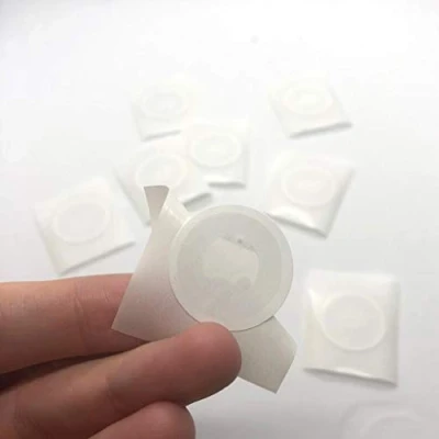 Image of 10 X NFC Tags NXP Chip NTAG215 504 Bytes Memory White Round Stickers Strong Glue Compatible with Tagmo Amiibo