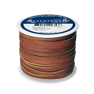 Image of Realeather Latigo Lace Spool, 1/8&quot;x50&#039;, Medium Brown