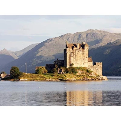 Image of Piolle Eilean Donan Castle Kyle Lochalsh Scotland Photo Premium Wall Art Canvas Print 18X24 Inch