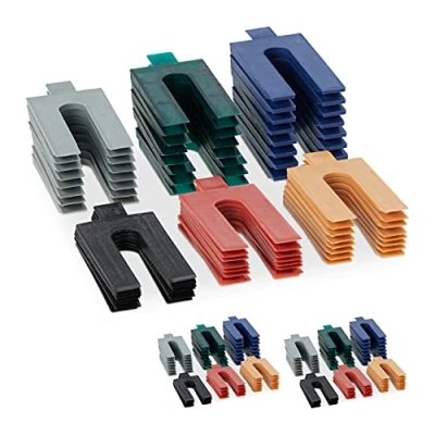 Image of Relaxdays Plastic, Set of 144, Glazing Blocks in 6 Sizes, Spacer Plates 1 mm, DIY Construction, Colourful, 0.6 x 3.5 7.5 cm