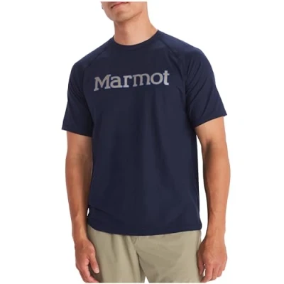 Image of Marmot Men&#039;s Windridge Graphic SS, Breathable Functional Shirt, Short Sleeved Sports Quick Drying Fitness Arctic Navy, S