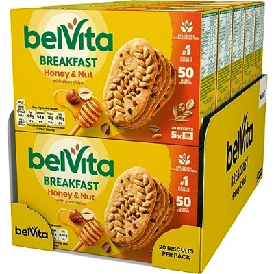 Image of Belvita Breakfast Honey &amp; Nut With Choc Chips 20 Pk 225g