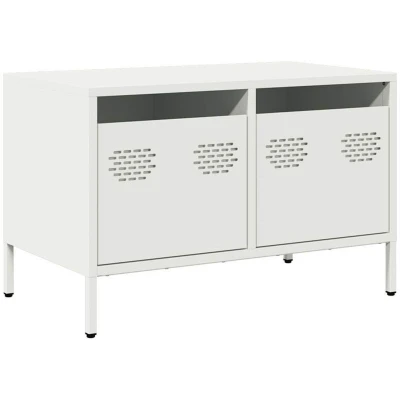 Image of vidaXL TV Cabinet/Media Stand Unit Cold Rolled Steel, White, 68 x 39 43.5 cm, Living Room Bedroom Furniture