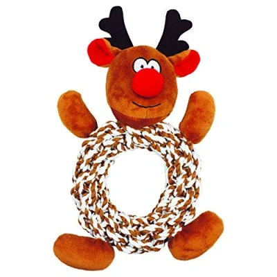 Image of Holly &amp; Robin Knottie Ring Reindeer Rope Dog Toy